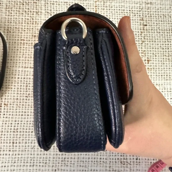 Coach Refined Pebble Leather Cassie Crossbody 17 in Navy with Silver hw - Picture 8 of 13